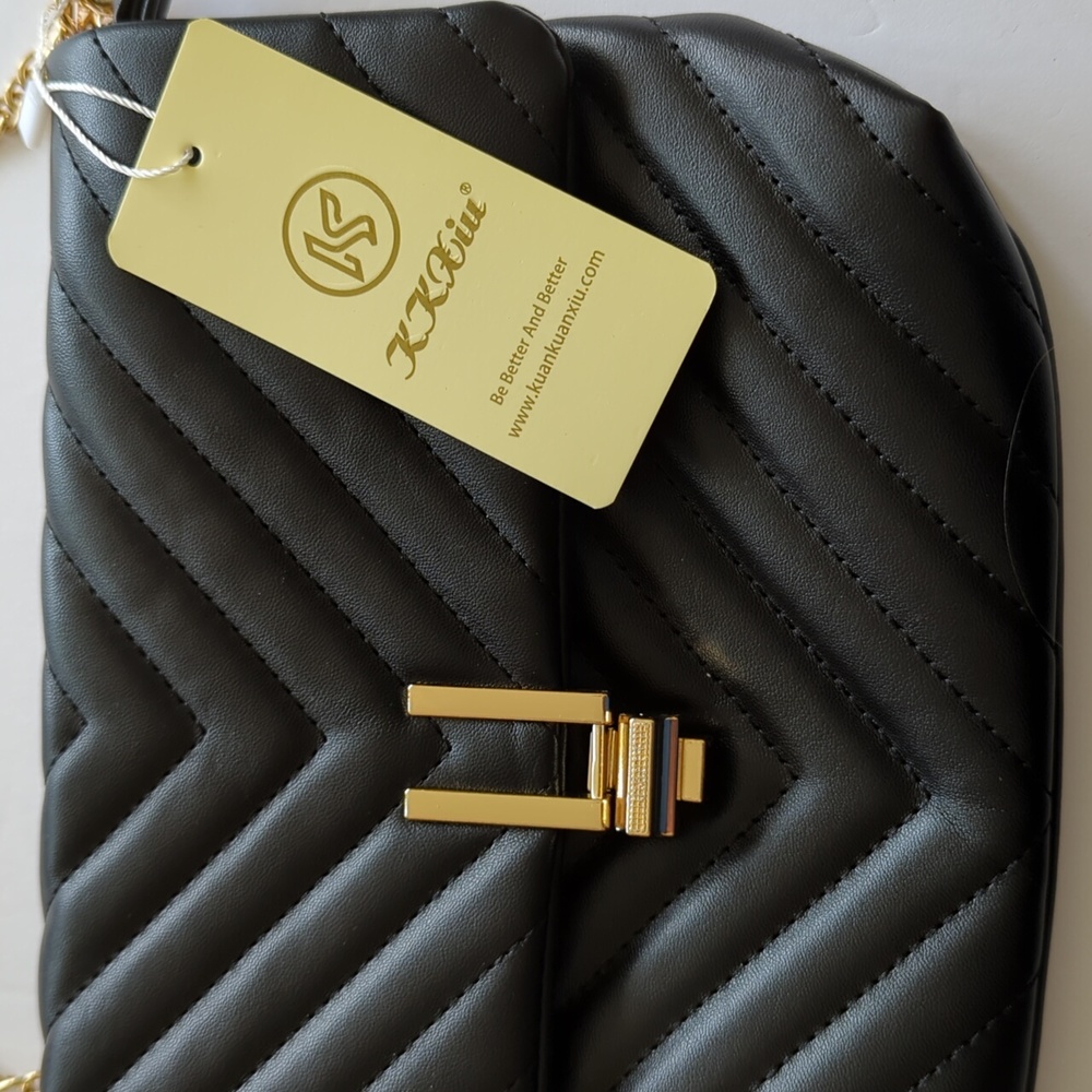 KKXIU Small Black Quilted Shoulder Bag NWT